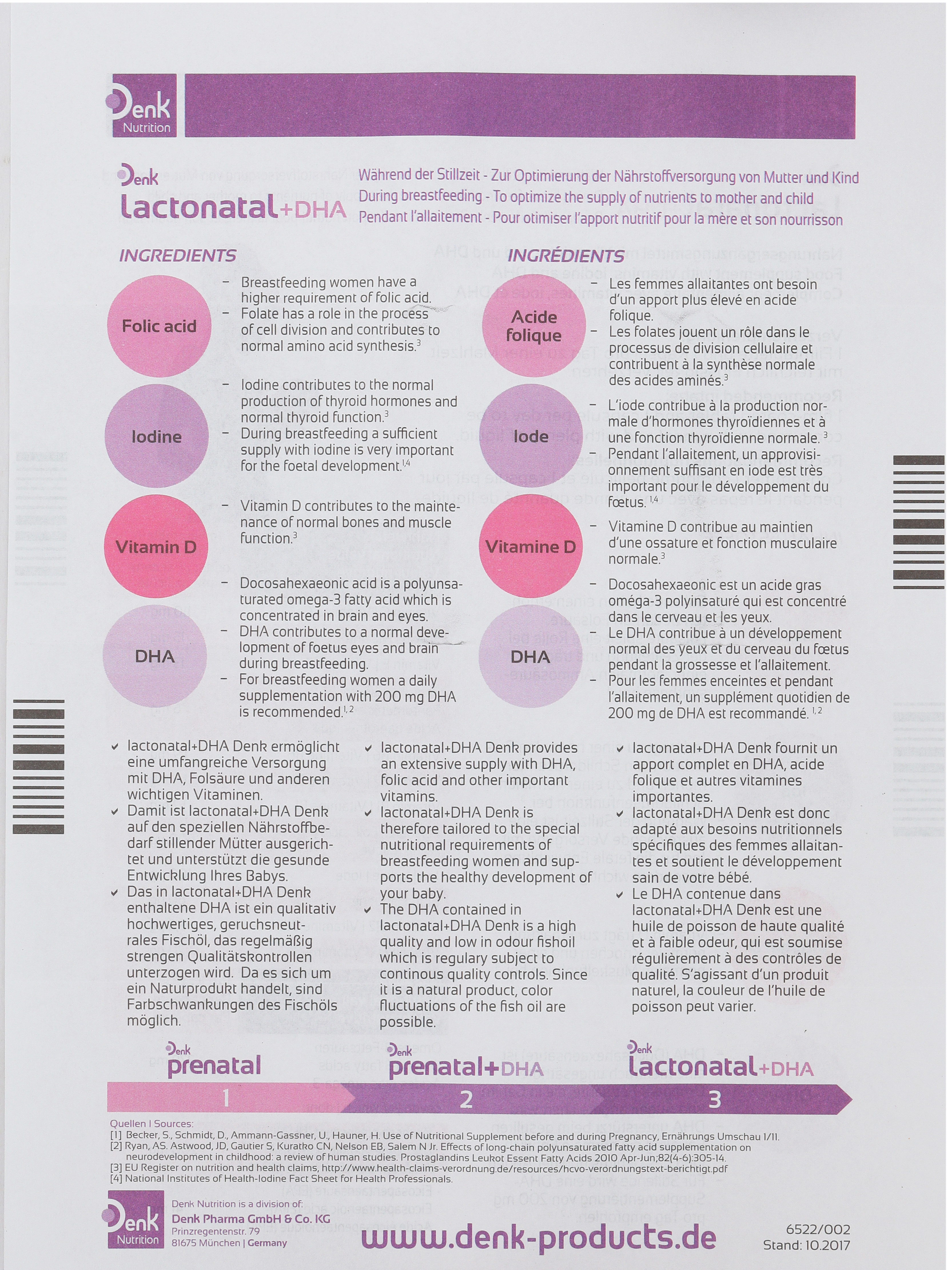 Lactonatal + DHA Denk bổ sung vitamin, khoáng chất cho phụ nữ cho con bú hộp 60 viên - 12